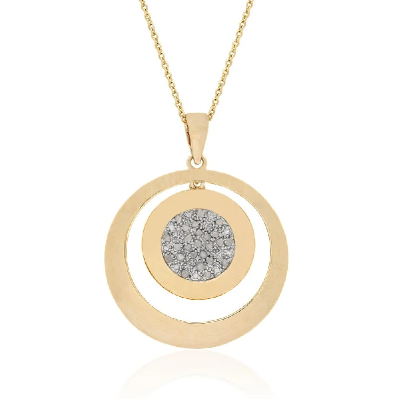 Finesque 18k Gold over Silver 1/4ct TDW Diamond Circle Necklace (I-J, I2-I3)