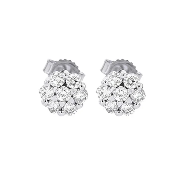 Wide tier earrings-14KT WHITE GOLD DIAMOND (1/3CTW) EARRING