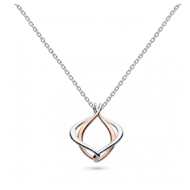 Glossy enamel engagement rings-Silver & Rose Gold Plated Alicia Rose Petite Necklace