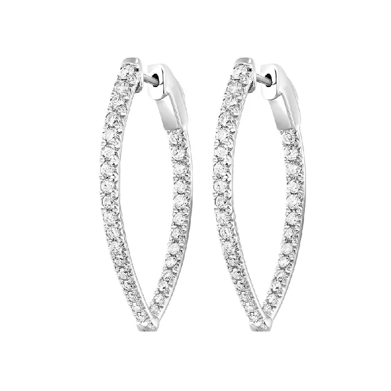 Cedar wood earrings-14KT WHITE GOLD DIAMOND (1 1/2CTW) EARRING