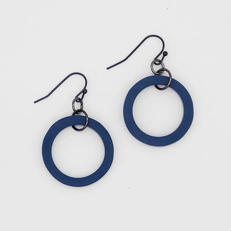 Bold cross earrings-Navy Cara Resin Earrings