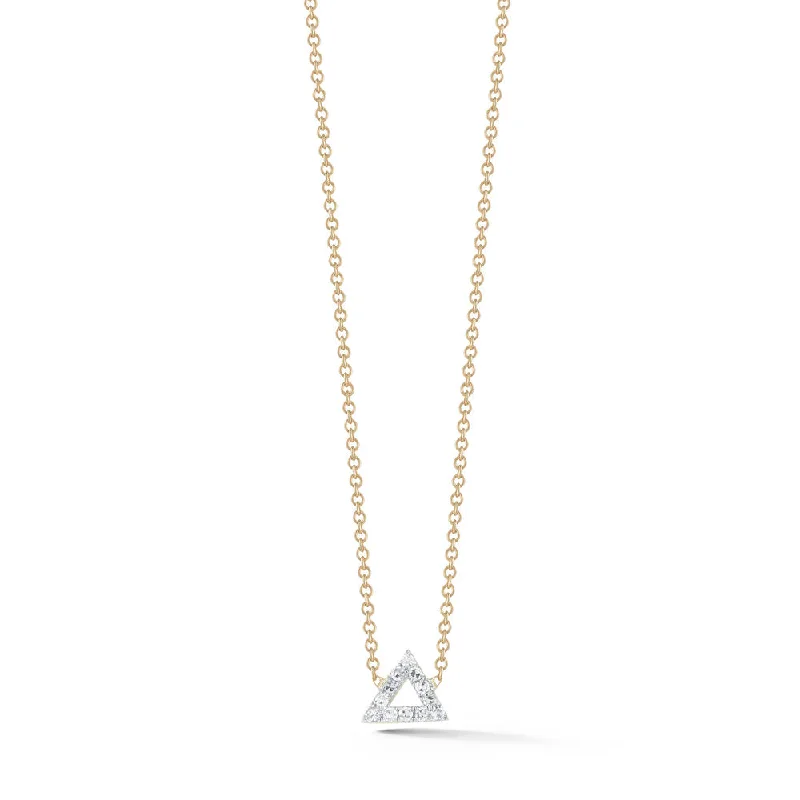 *14kt Gold Mini Diamond Triangle Necklace