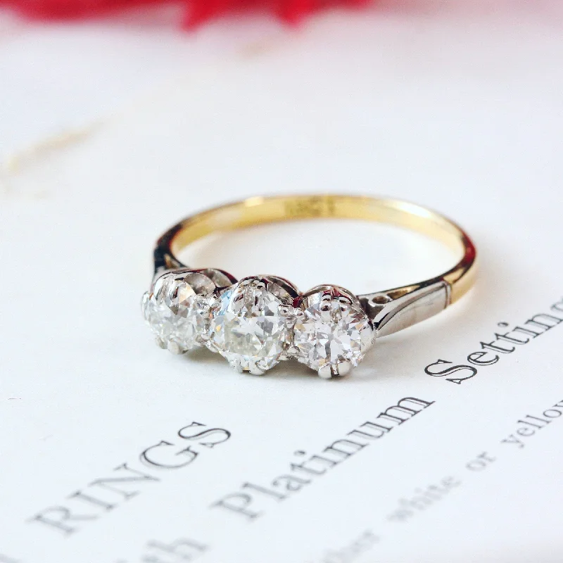 Silk thread rings-Much Desired Vintage Trilogy Diamond Engagement Ring