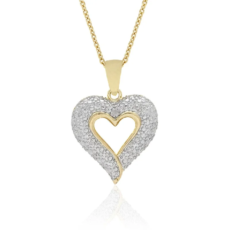 Finesque 18k Gold Over Sterling Silver Diamond Accent Heart Necklace