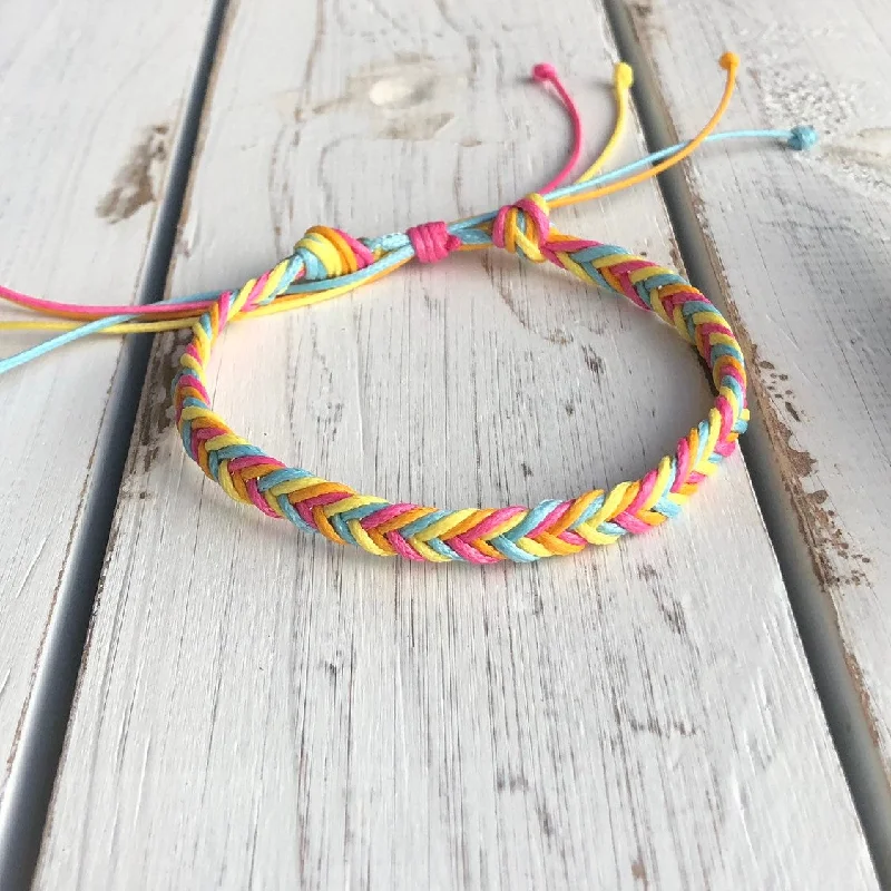 Retro deco bangles-Dania, Summer Vibes Colorful Braided Anklet Bracelet