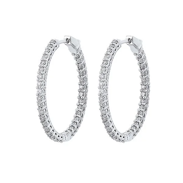 Full moon earrings-14KT WHITE GOLD DIAMOND (1CTW) EARRING