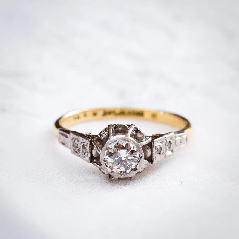 Fine dot rings-Oh Fascinating Attraction! Dramatic Art Deco Diamond Engagement Ring