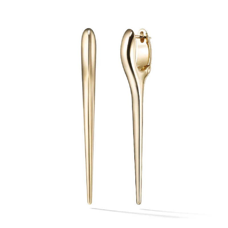 Thin pearl earrings-LOLA NEEDLE EARRING Medium (Gold)