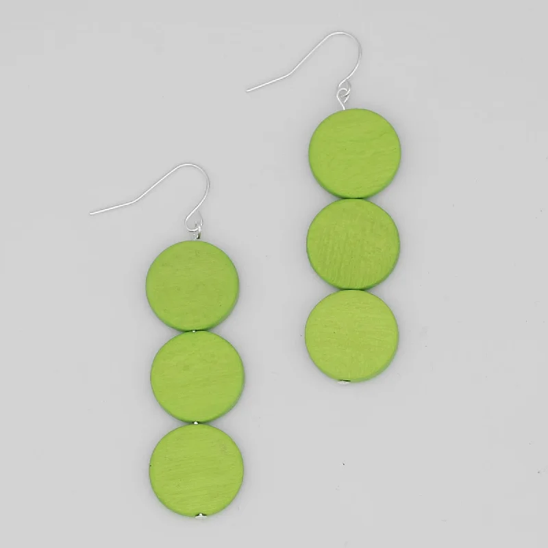 Silk thread earrings-Neon Triple Bead Kira Earring