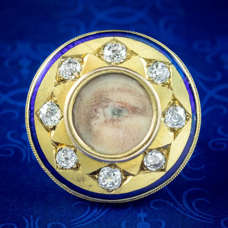 Cedar grain rings-Antique Georgian Miniature Lovers Eye Diamond Ring Signed Sir Edwin Henry Landseer With Box