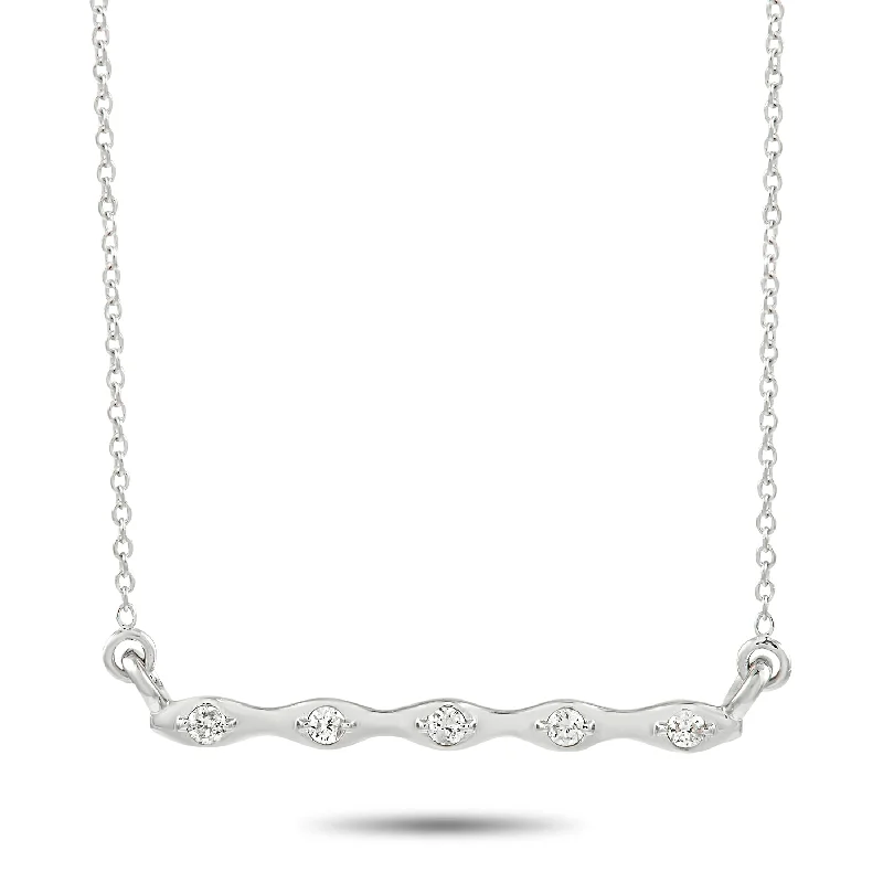 White Gold 0.06 ct Diamond Necklace NK4-10211W Length 17 Inch