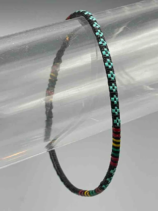 Ruby gem bangles-Narrowest Finest Design Recycled Plastic Bracelet - Turquoise