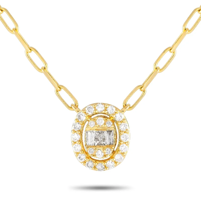 Yellow Gold 0.35ct Diamond Link Necklace pn15566-Y Length 16 Inch