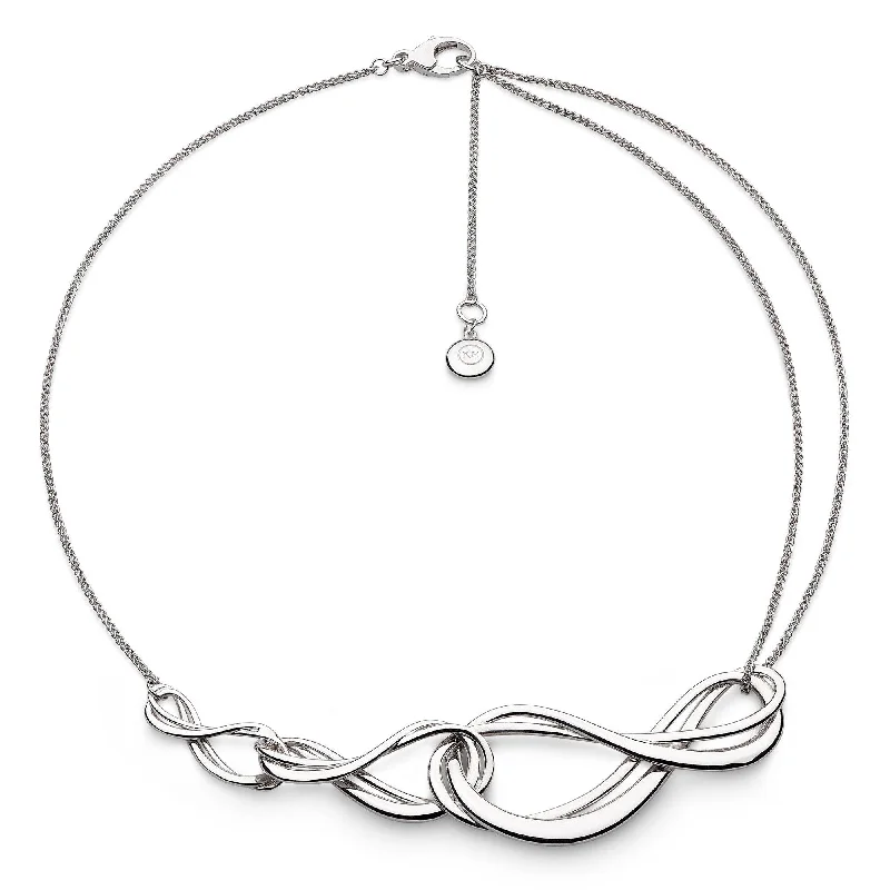 Eternity style engagement rings-Silver Infinity Trio Grande Necklace