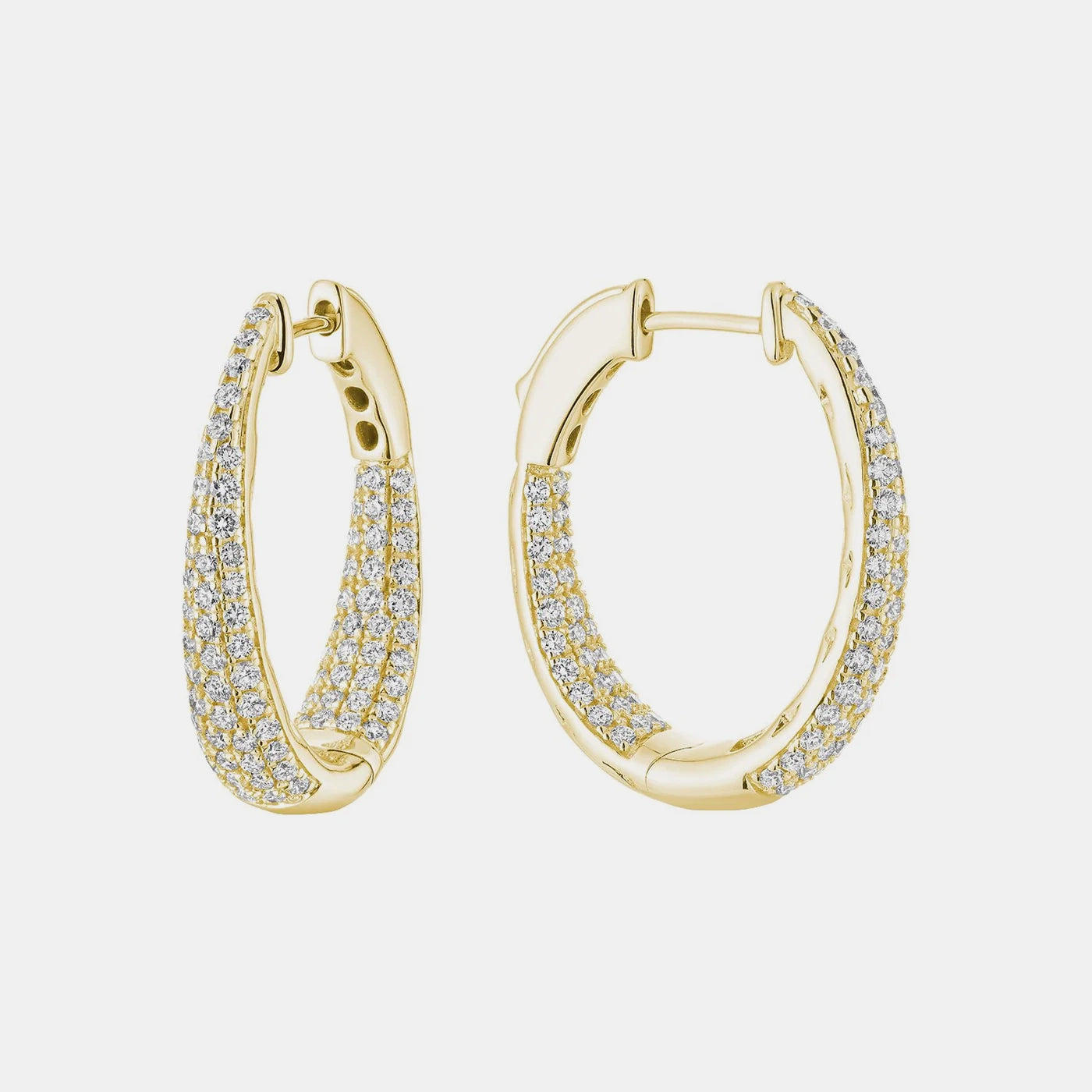 Stellar glow earrings-Inside Out Diamond Hoops