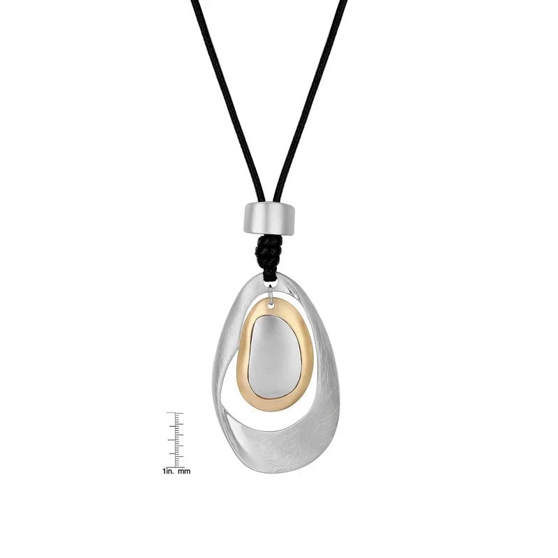 Victoria Townsend Silver Plated Large Oval Pendant Necklace