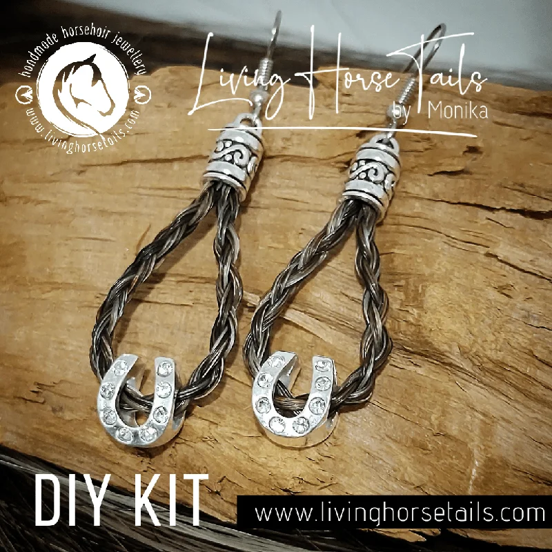 Rose gold earrings-DIY Kit for Horsehair Earrings (Style K)