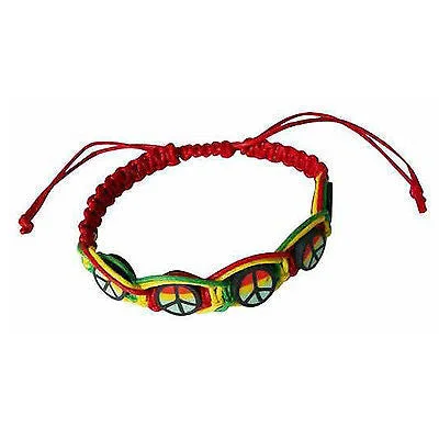 Tribal braid bangles-Rasta Leather Wrist Bracelet Peace One Love Hippie Negril Dub Reggae Marley RGY