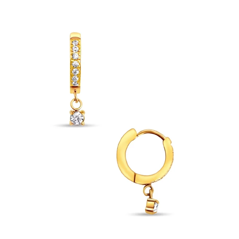 Alloy metal earrings-Alessia Huggie Hoop Earring