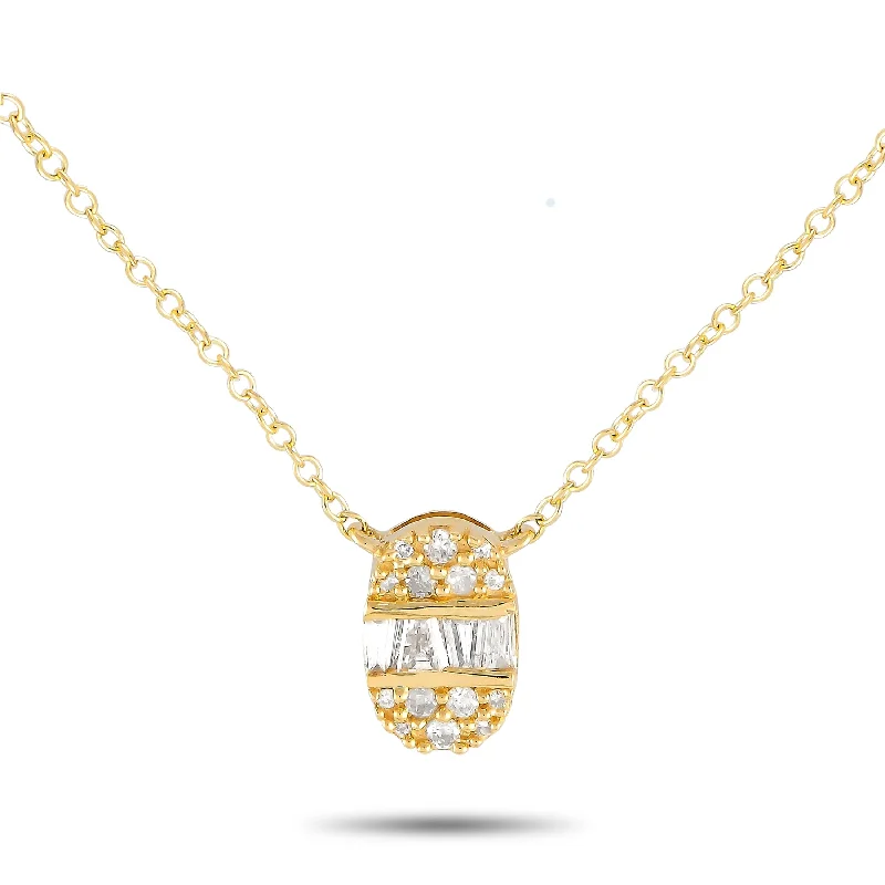 Yellow Gold 0.13ct Diamond Necklace PN15563 Length 16 Inch