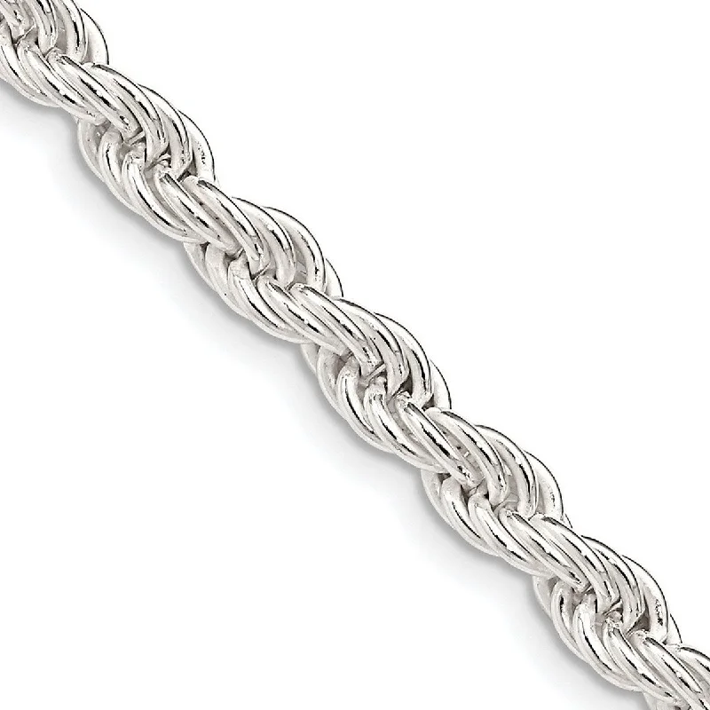 Curata 925 Sterling Silver 5.0mm Solid Rope Chain Necklace for Men