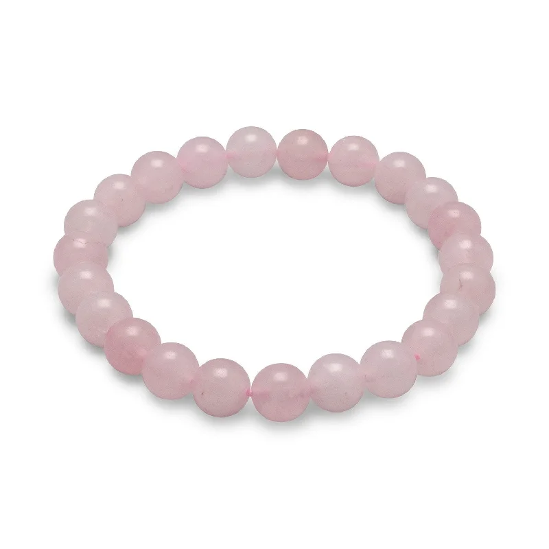 Victorian style bangles-Rose Quartz Bead Stretch Bracelet