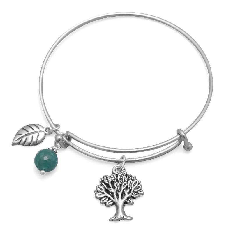 Spirit eye bangles-Expandable Tree Charm Fashion Bangle Bracelet