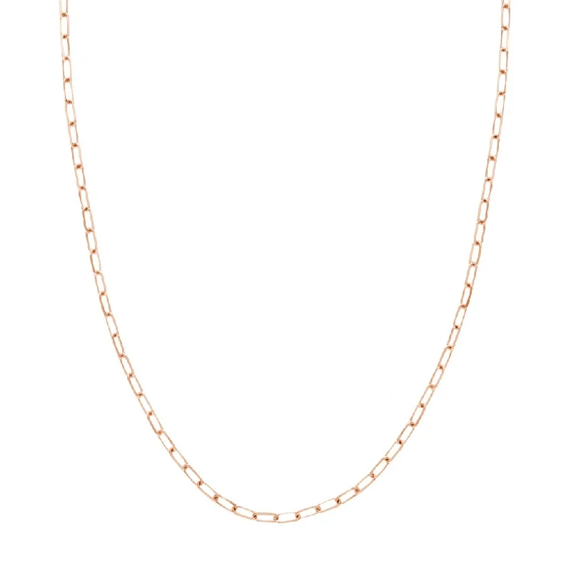 Curata 925 Sterling Silver Rose Gold Plated 3.1mm Diamond Cut Paper Clip Chain Necklace (Lobster)