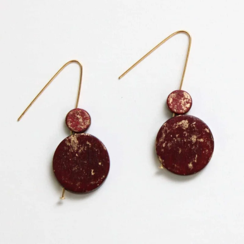 Petal hoop earrings-Burgundy Speckled Calla Earring