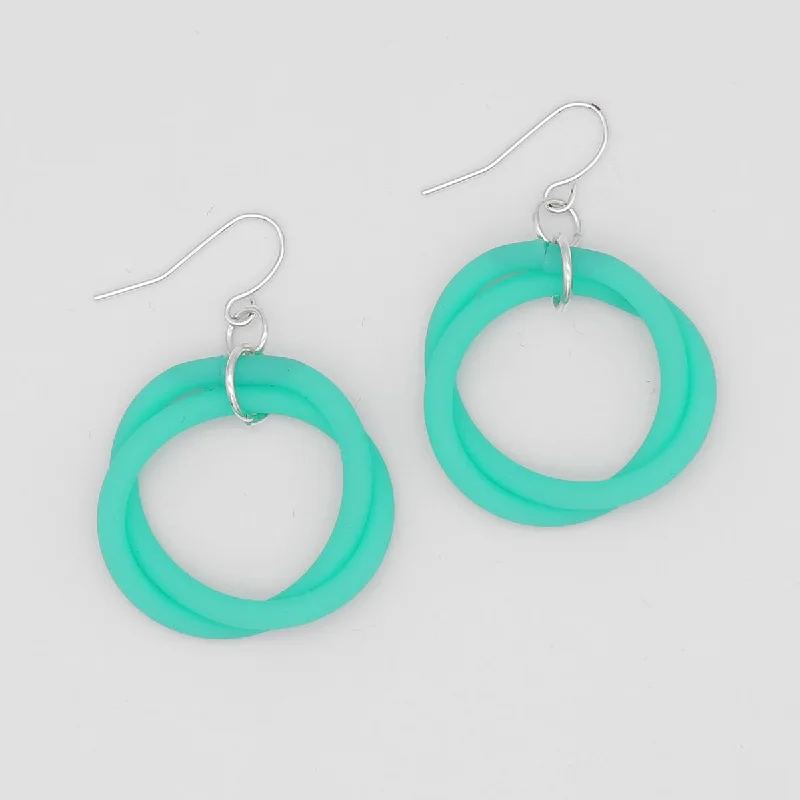 Wide cuff earrings-Aqua Cefalu Swirl Earring