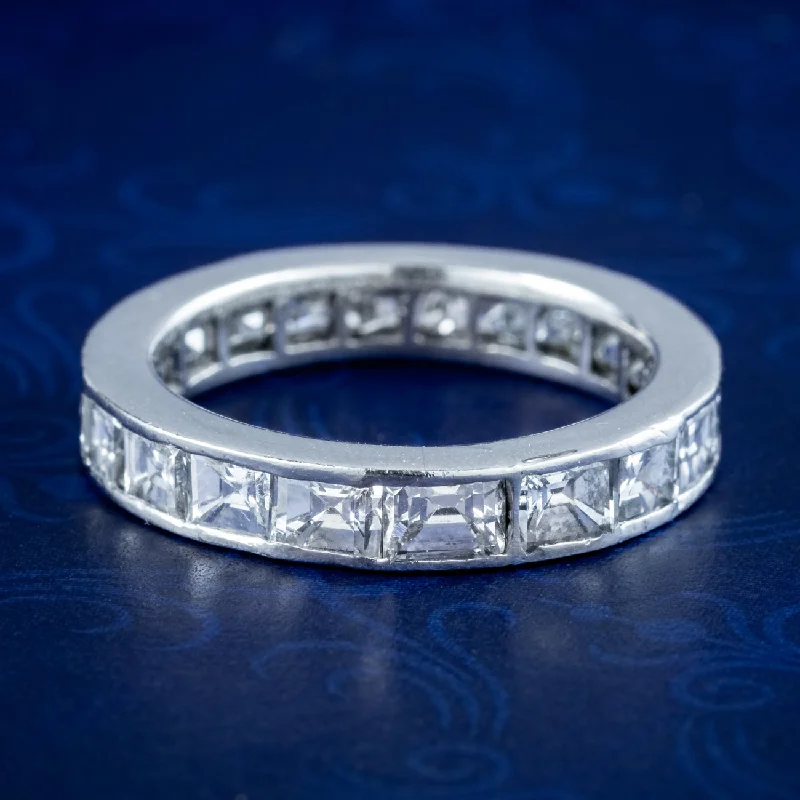 Linen thread rings-Art Deco Diamond Full Eternity Ring 1.9ct Total