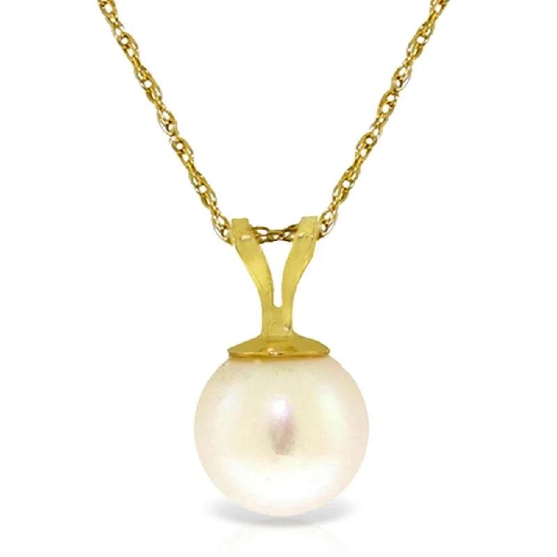 2 Carat 14K Gold Necklace Natural Pearl