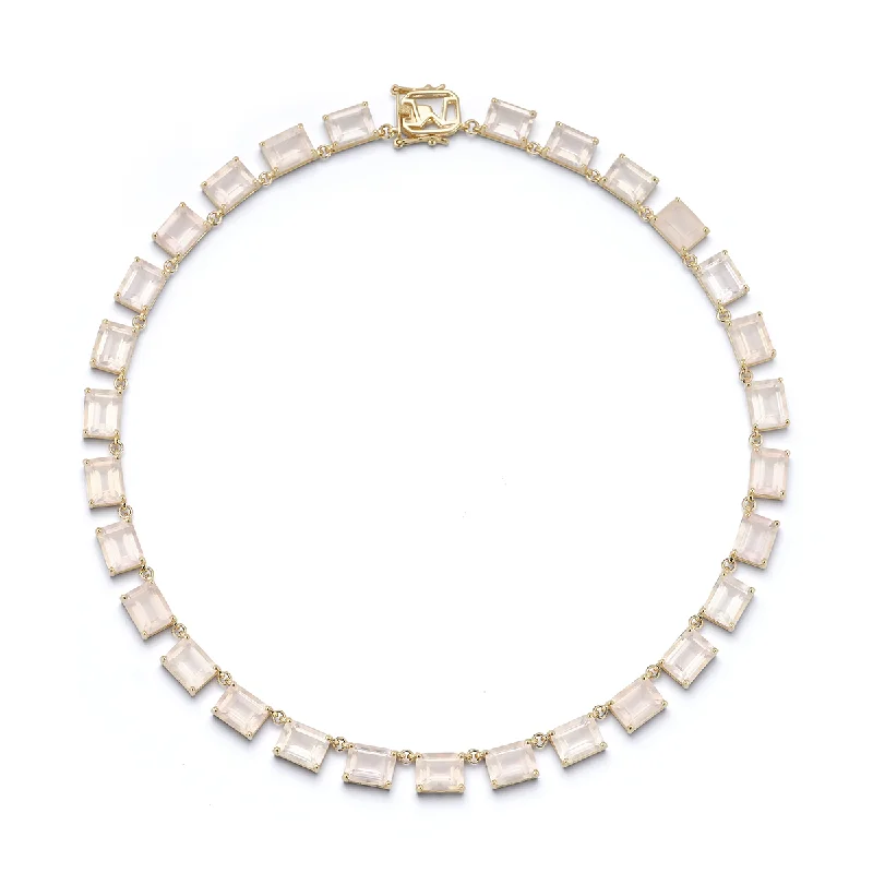 14kt Rose Quartz Anna Riviera Necklace