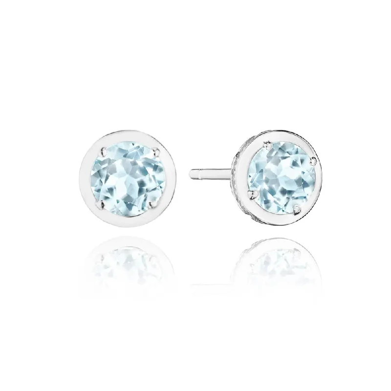 Fine charm earrings-Tacori Allure Round Sky Blue Topaz Stud Earring, 1.4ct