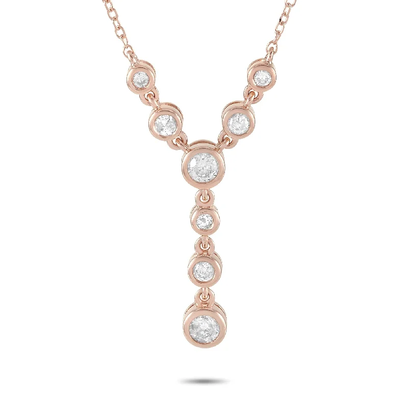 Rose Gold 0.25 ct Diamond Pendant Necklace ANK-15737R Length N/A