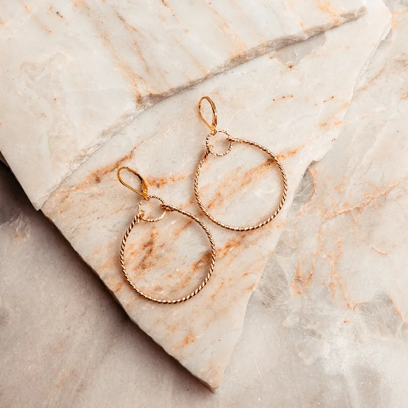 Wave charm earrings-Celine Hoop Earrings