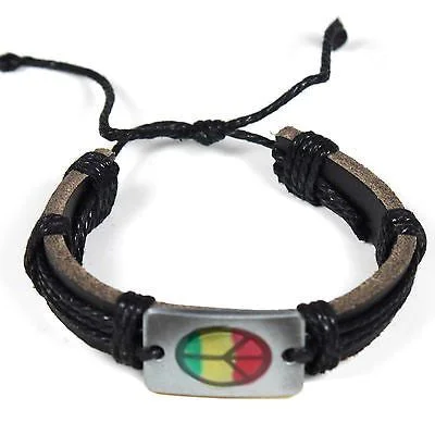 Crystal weave bangles-Reggae Rasta Rastafari Bracelet Hawaii Jamaica Africa Marley Lion Reggae 1sz Fit