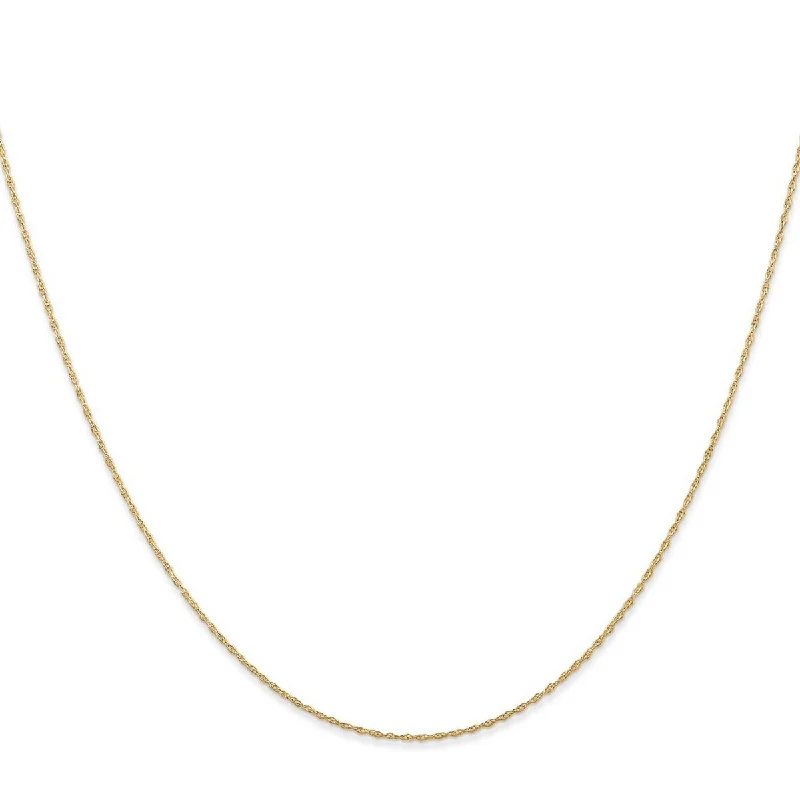 Curata 14k Yellow Gold Solid 0.5mm Carded Cable Rope Chain Necklace Options: 16 18 20 24