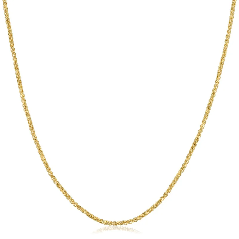 Fremada 14k Yellow Gold Filled Round Wheat Chain Necklace (1.5mm, 16 to 36 inch)