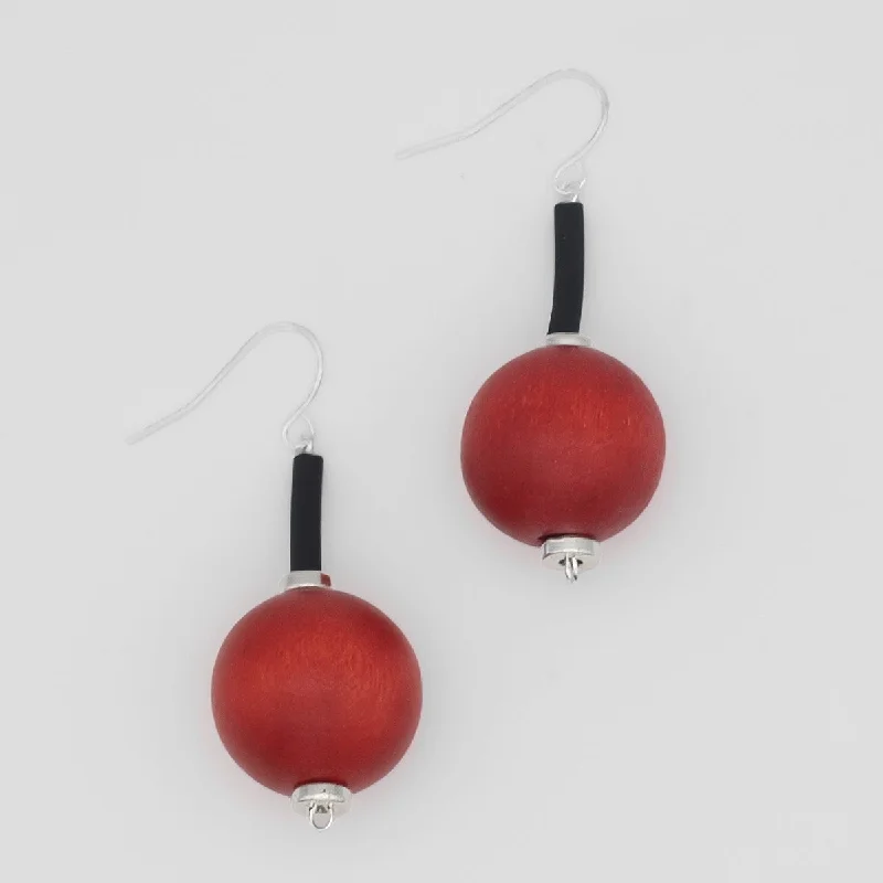 Fine charm earrings-Orange Ball Drop Earring