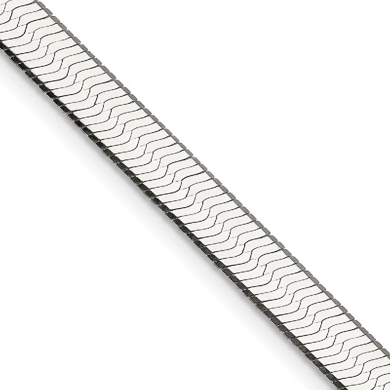 Curata 925 Sterling Silver 7mm Magic Herringbone Chain Necklace