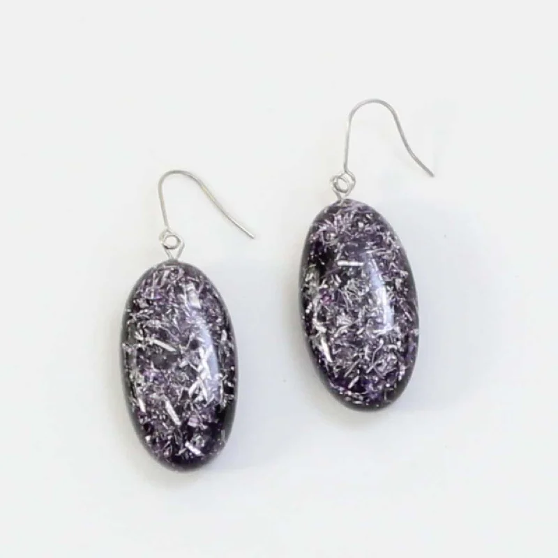 Small wing earrings-Deep Purple Speckled Thea Earring