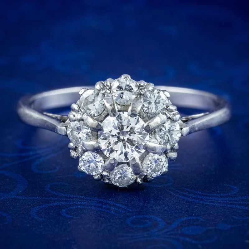 Pure star rings-Antique Edwardian Diamond Cluster Ring 1.5ct Total