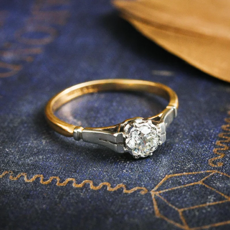 Radiant star rings-A Restrainedly Lovely Vintage Diamond Solitaire Ring