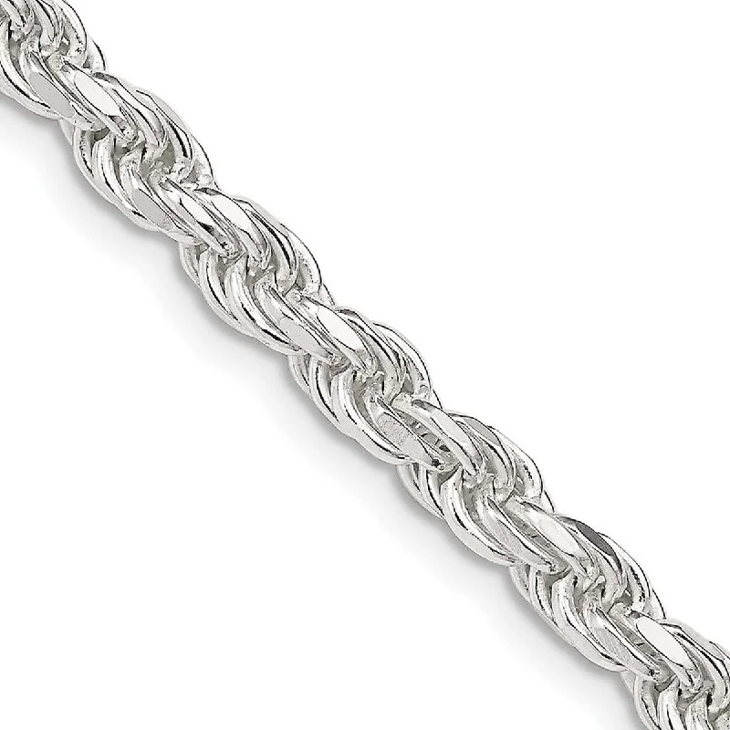 Curata 925 Sterling Silver 4.75mm Diamond Cut Rope Chain Necklace for Men