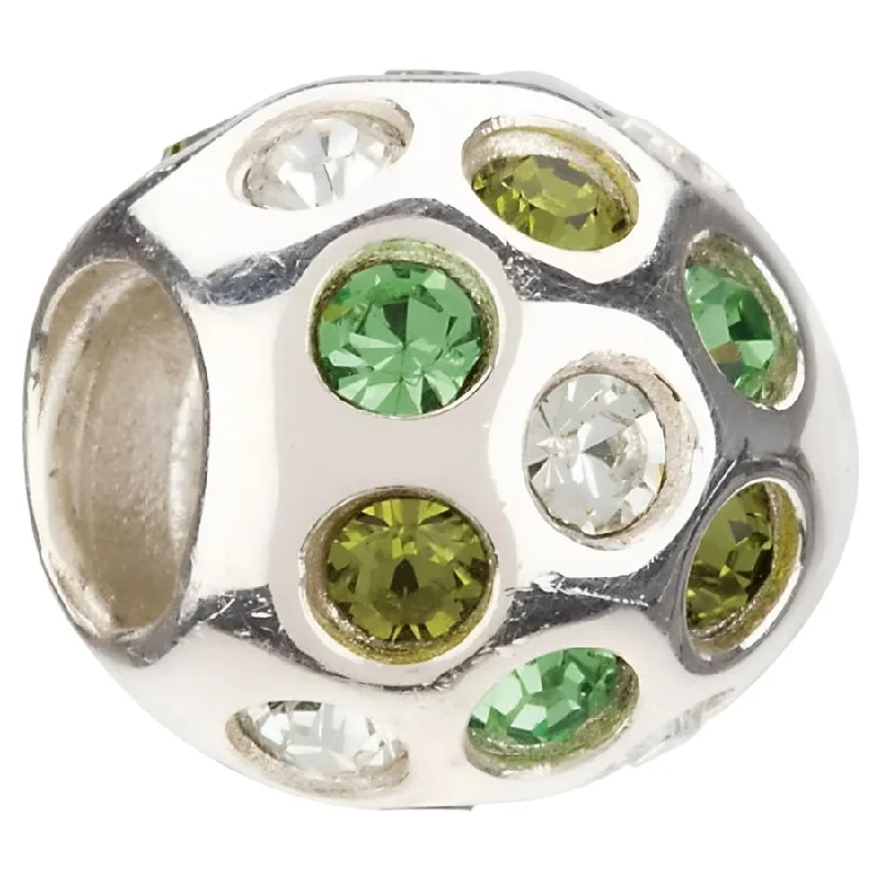 Peace gem engagement rings-Silver Charm - Green Disco