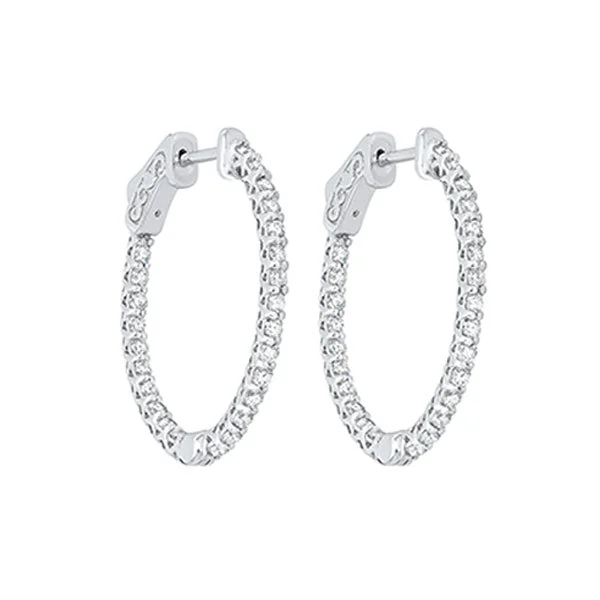 Light clay earrings-14KT WHITE GOLD DIAMOND (1 1/2CTW) EARRING