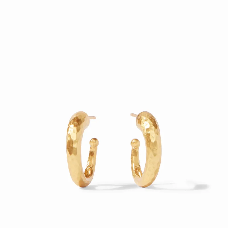 Bold hoop earrings-Julie Vos Hammered Hoop Earring