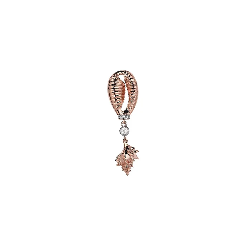 Bead weave earrings-Cowrie Dangling Earring