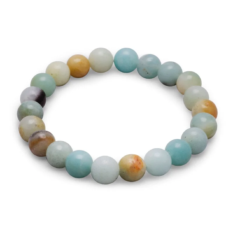 Fine cord bangles-Amazonite Stretch Bracelet